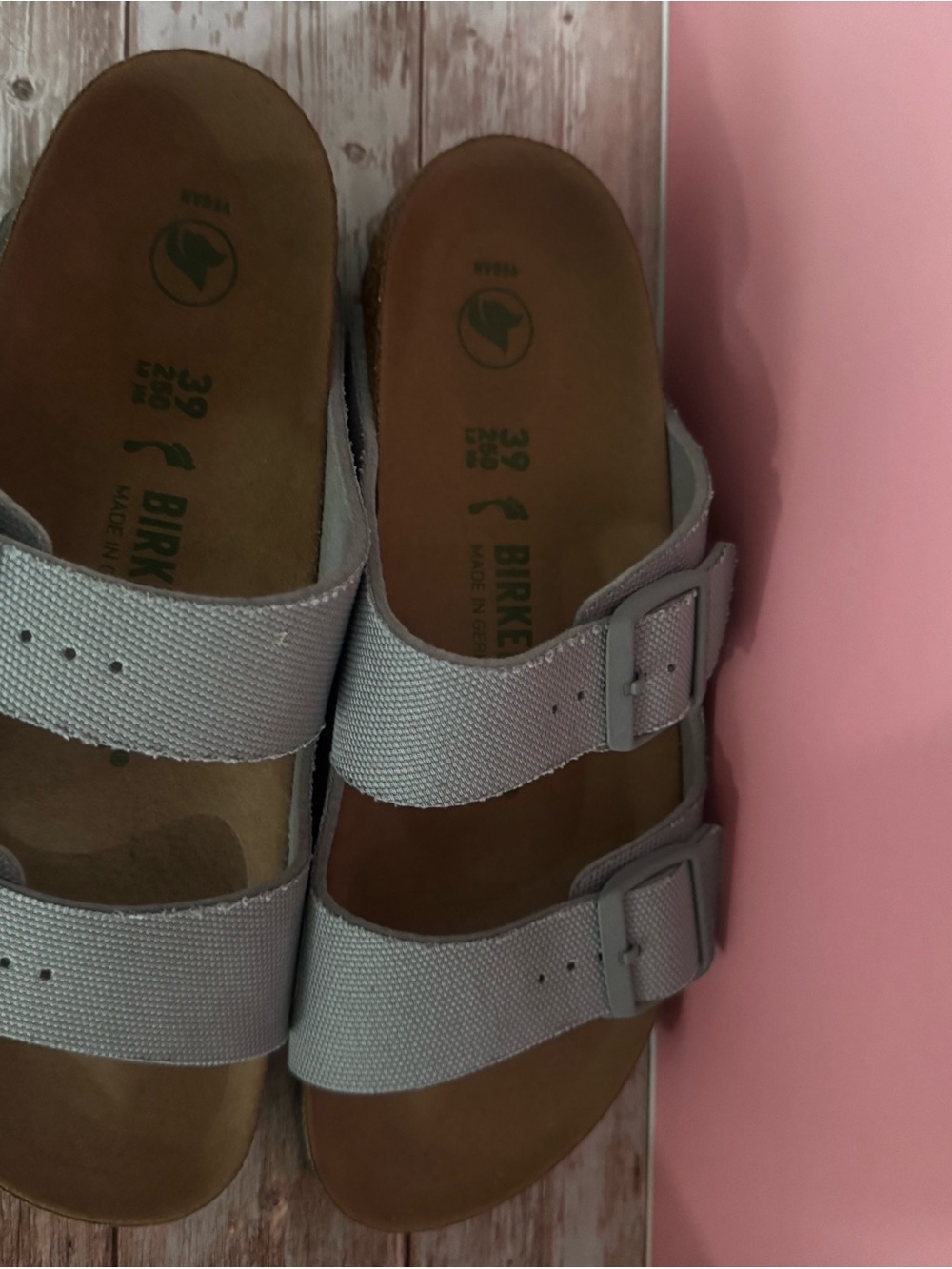 Birkenstock Arizona Double Strap Sandals in Gray and Brown